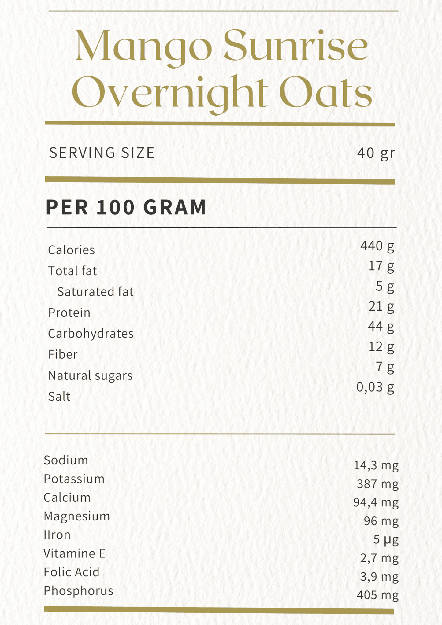 Mango Sunrise Overnight Oats - Naturally Granola