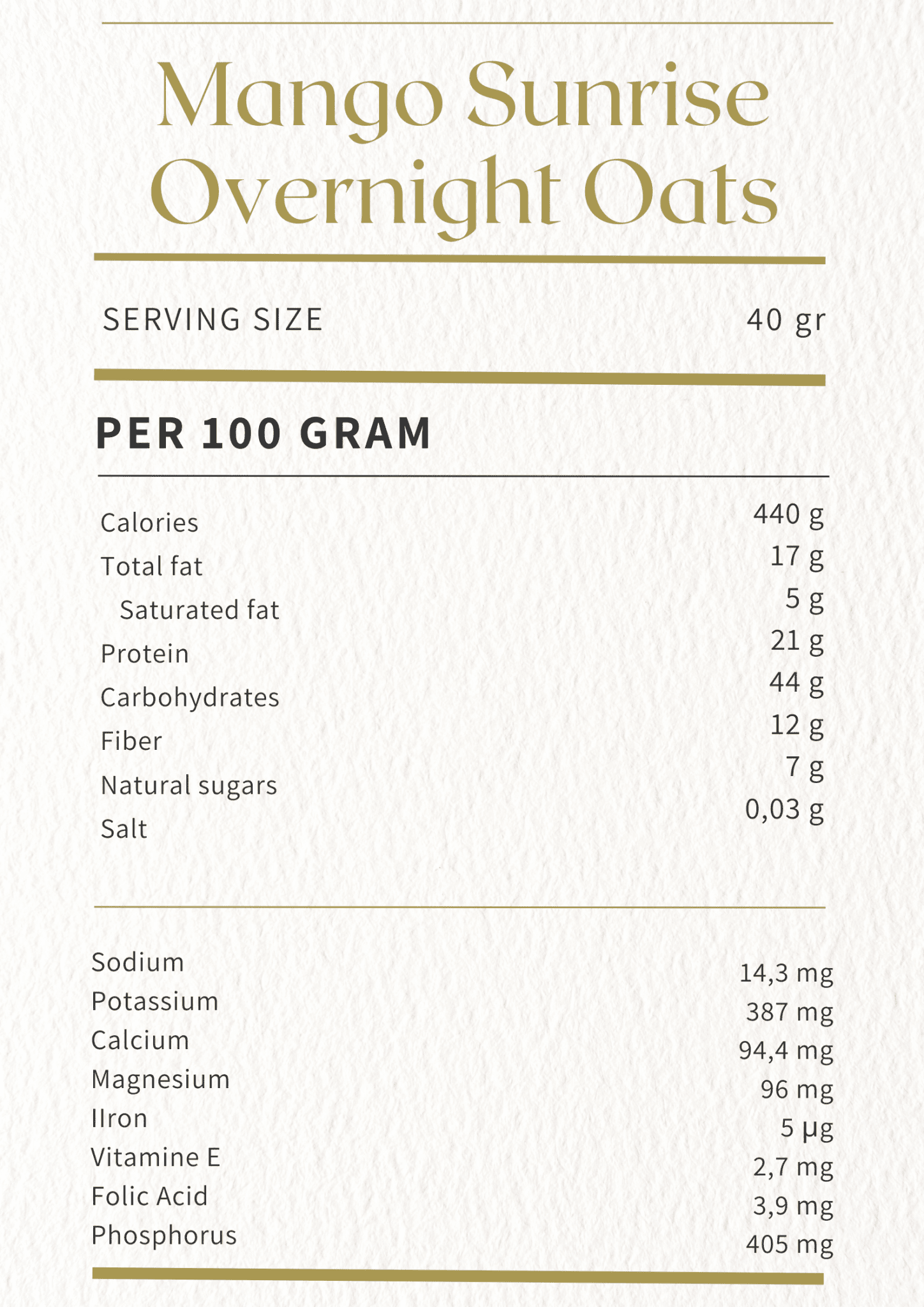 Mango Sunrise Overnight Oats - Naturally Granola